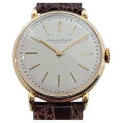 Mens IWC Schaffhausen 18k Solid Gold Jumbo 37mm Manual Wind 1960s Vintage RA440B