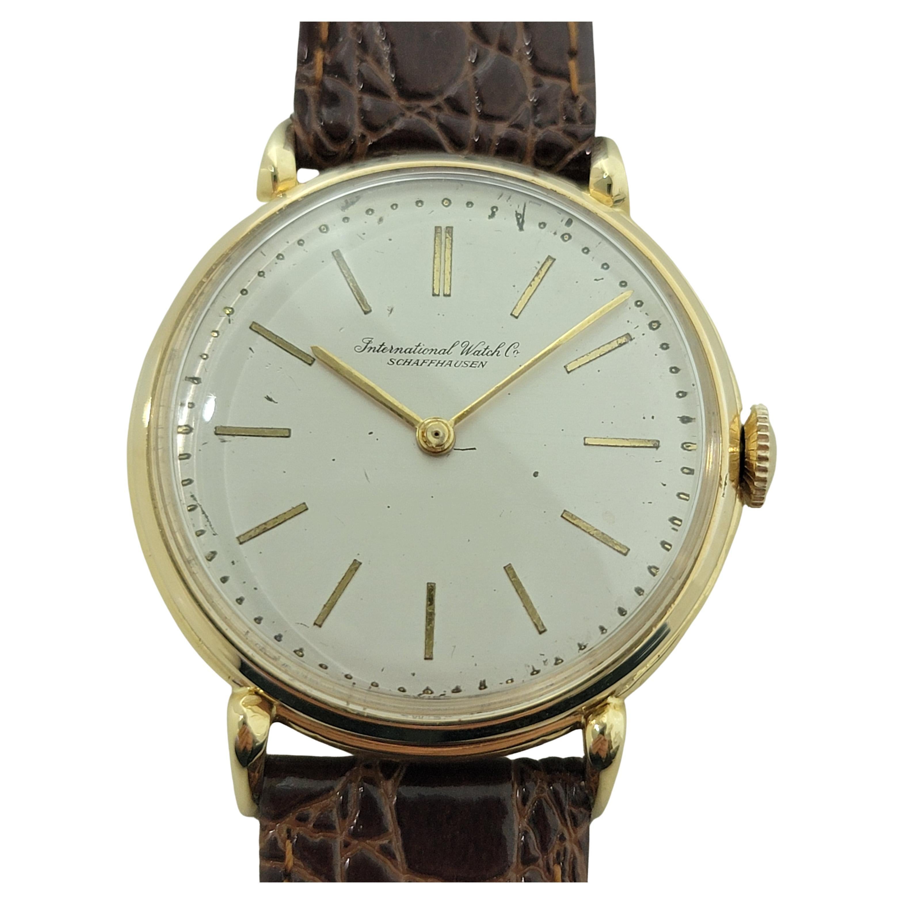 Herren IWC Schaffhausen 18k Solid Gold Jumbo 37mm Handaufzug 1960er Jahre Vintage RA440B