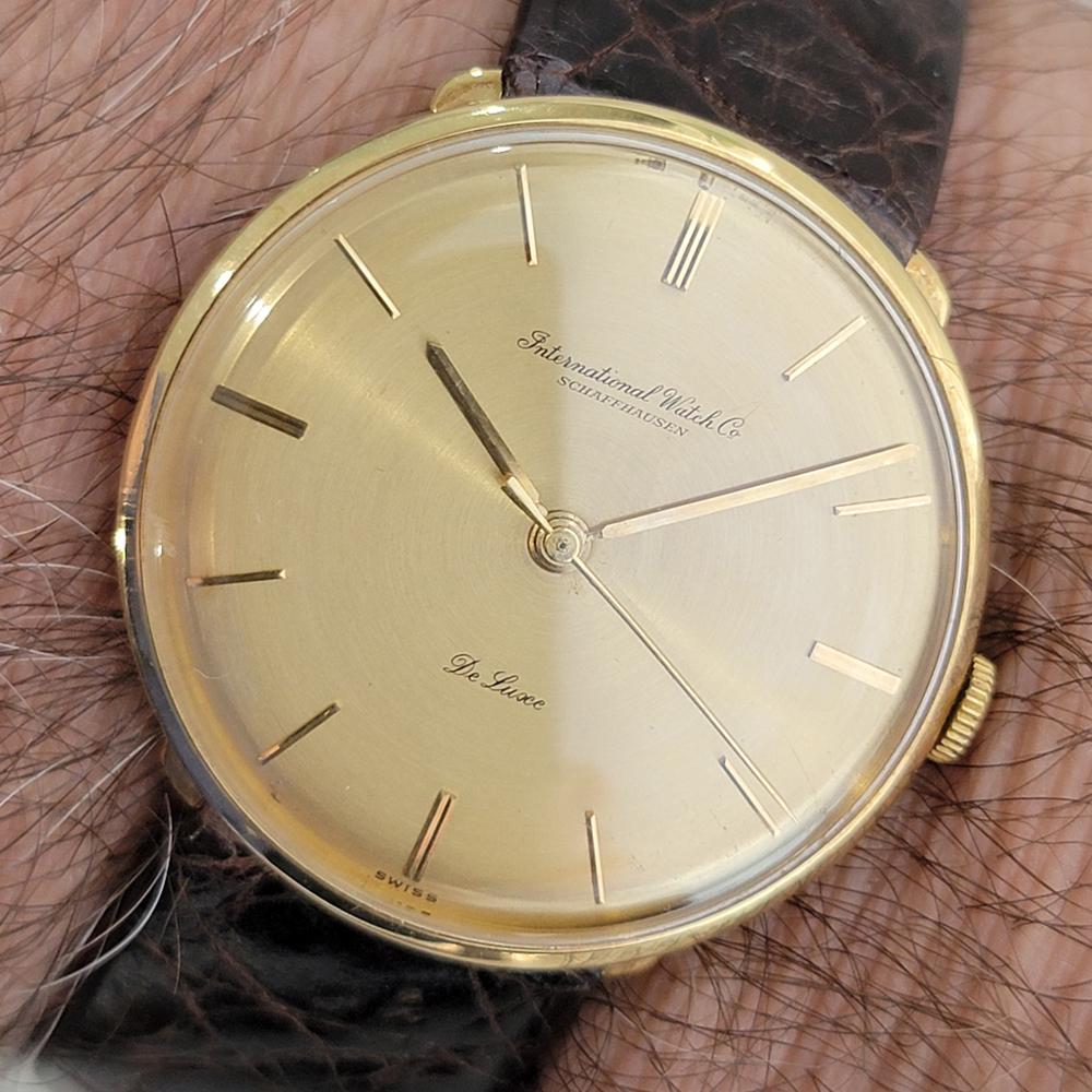Caballero IWC Schaffhausen Deluxe 18k  Oro 34mm Viento Manual1960s Lujo Suizo RA512 en venta 9