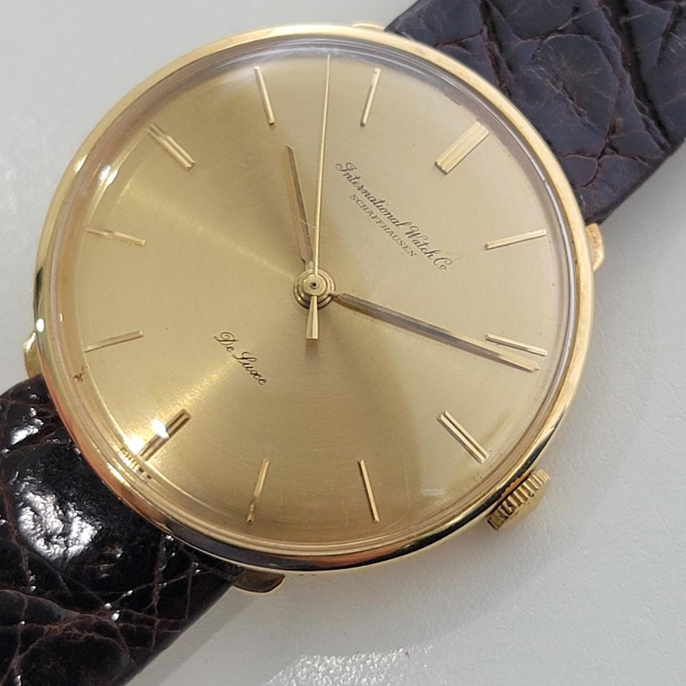 De los hombres Caballero IWC Schaffhausen Deluxe 18k  Oro 34mm Viento Manual1960s Lujo Suizo RA512 en venta