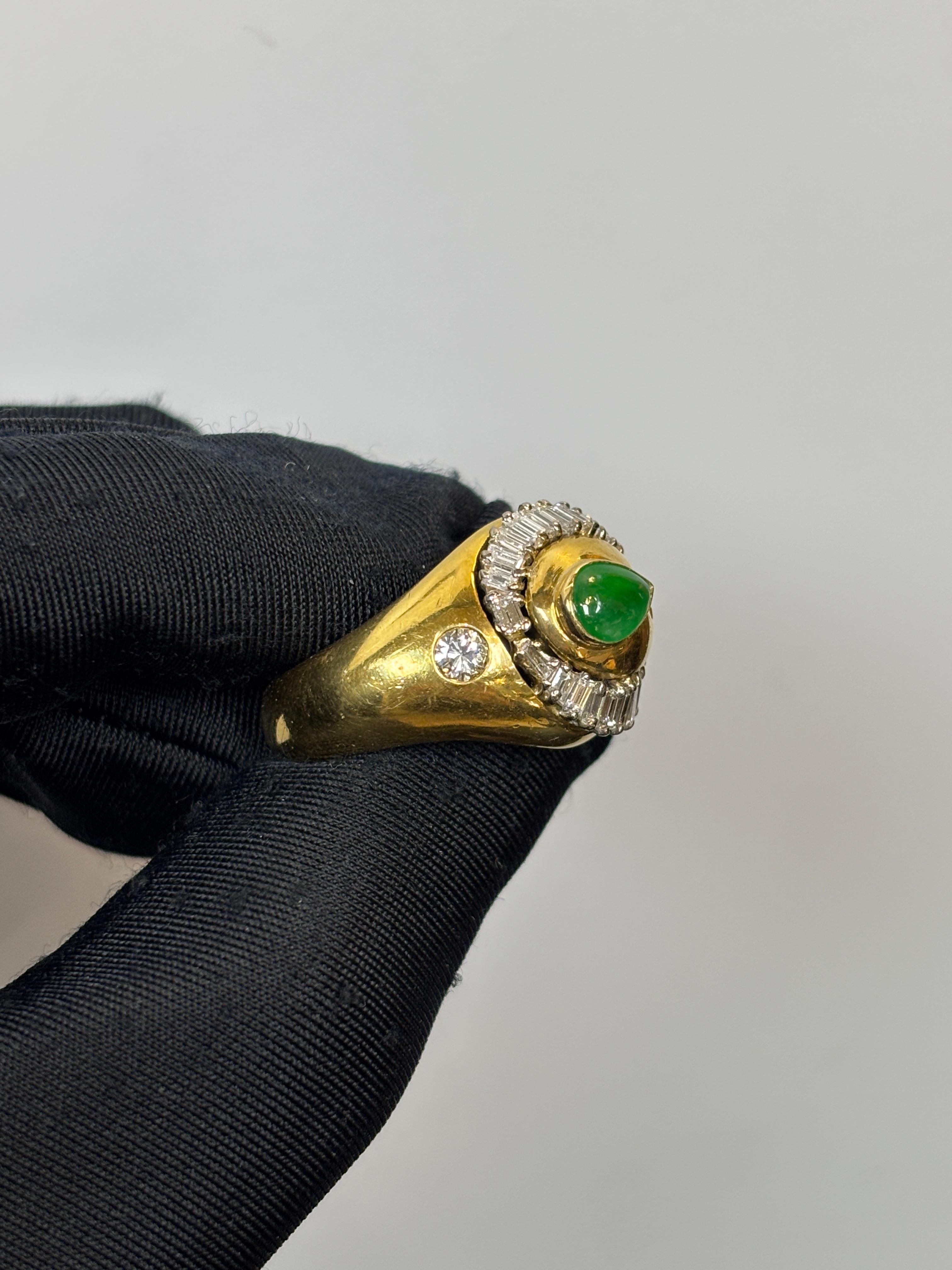 Herrenring aus Jade und Diamant im Zustand „Hervorragend“ im Angebot in New York, NY