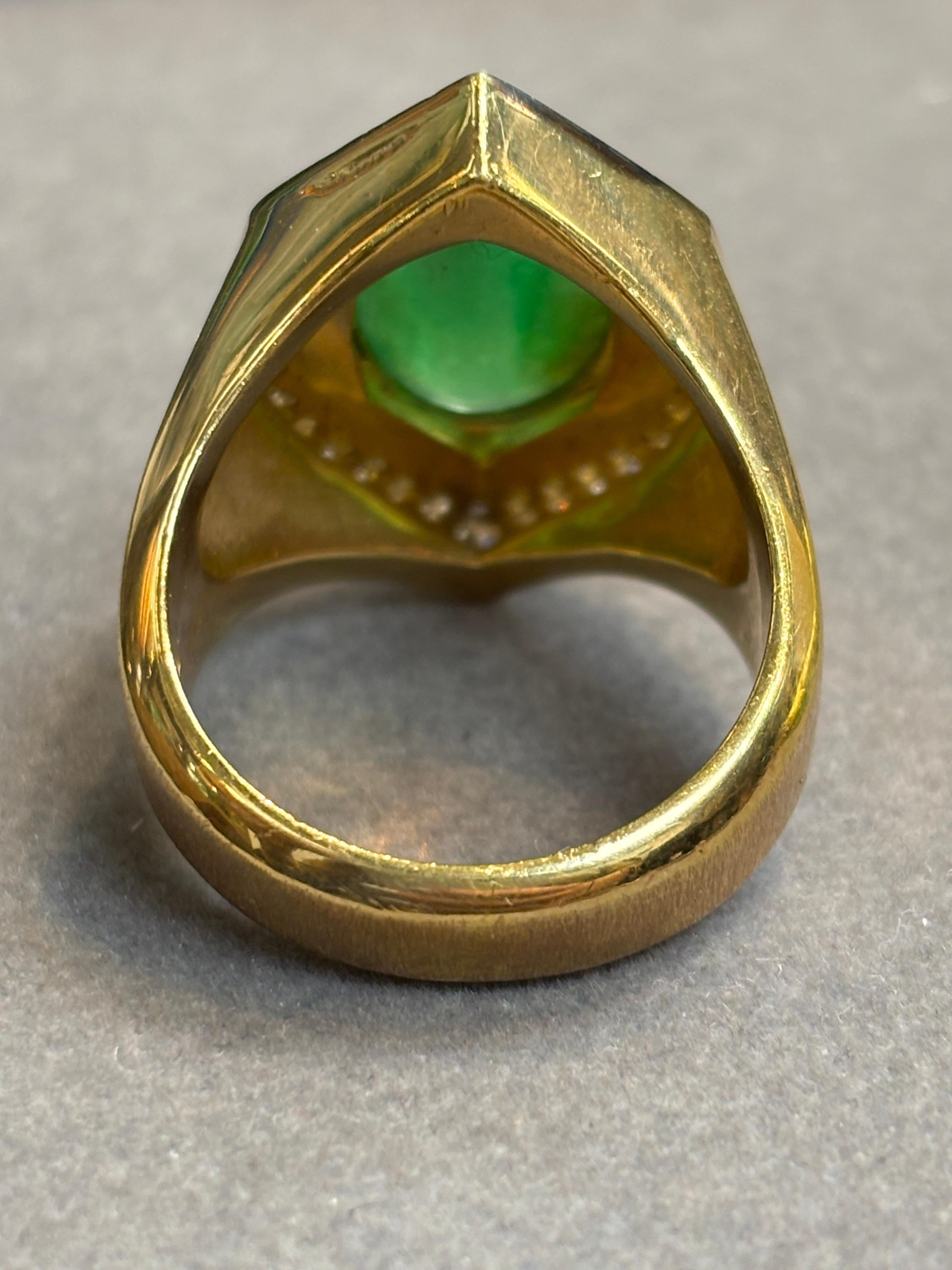 Men's Jade and Diamond Ring For Sale 3