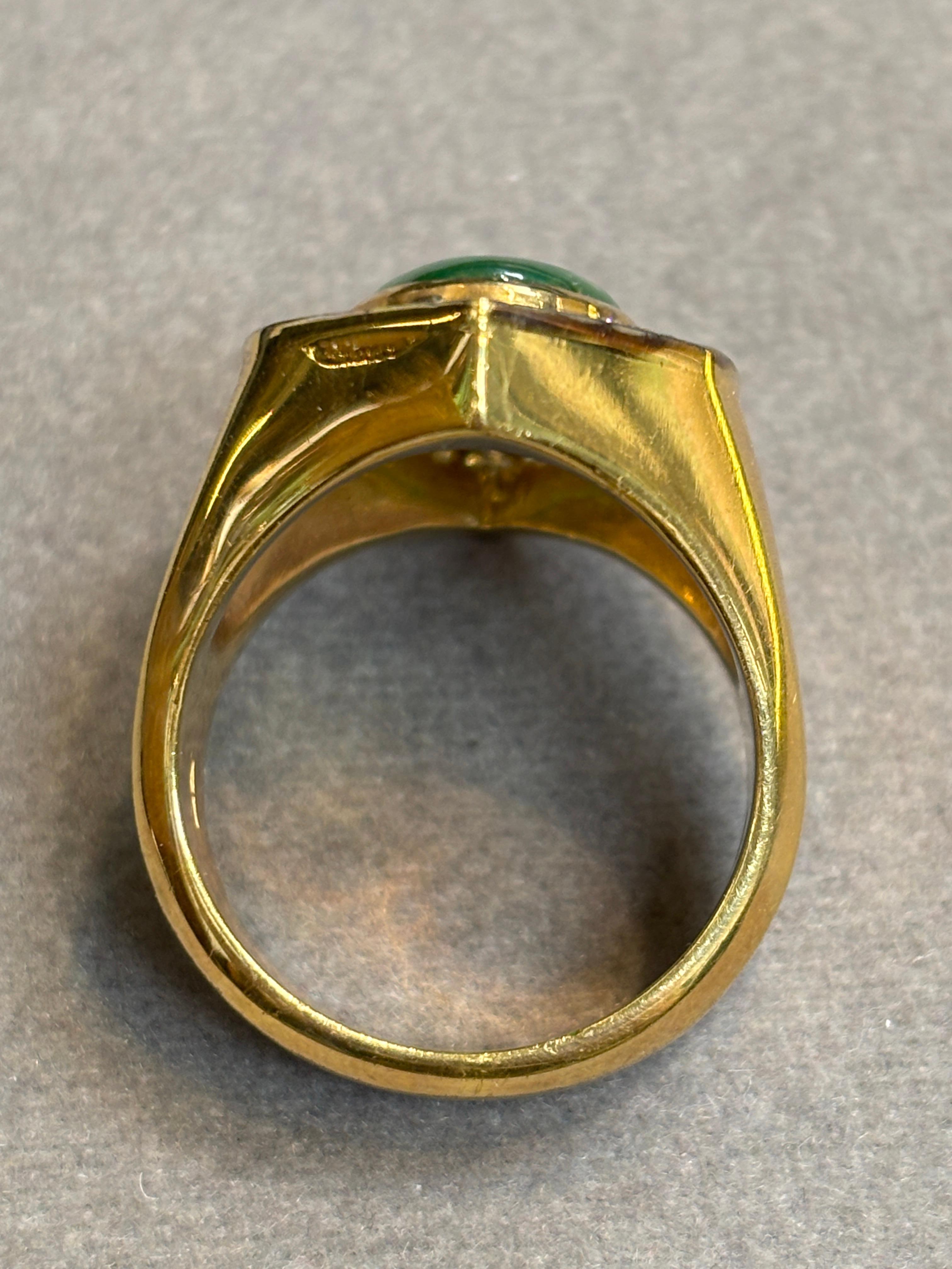 Men's Jade and Diamond Ring For Sale 4