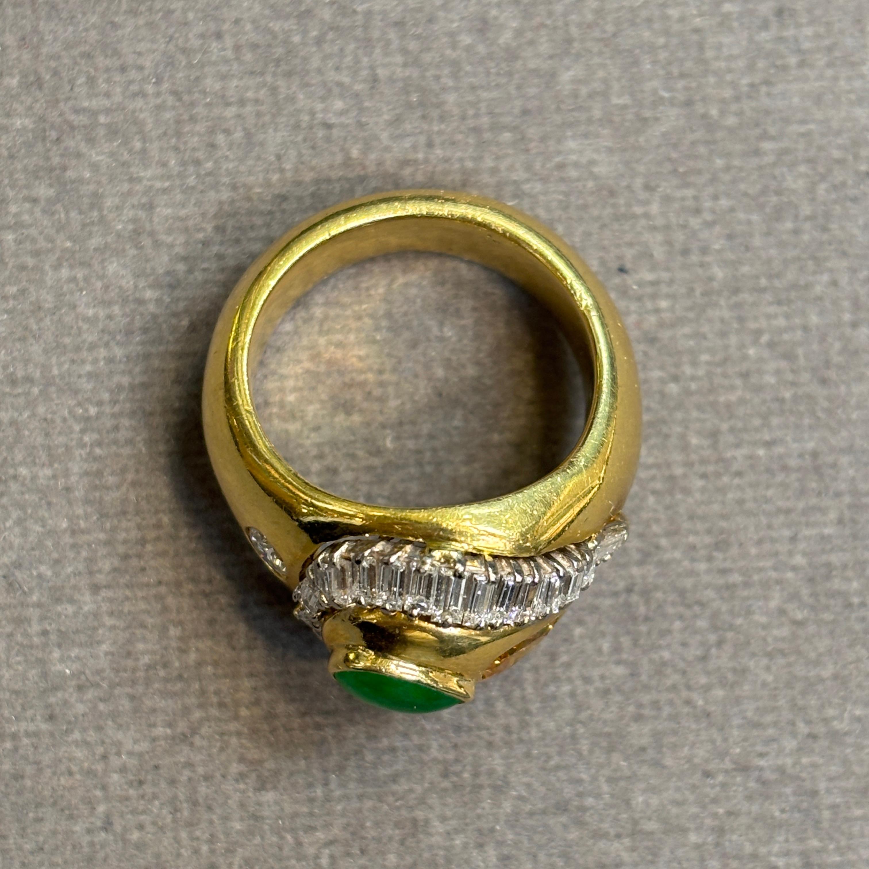 Herrenring aus Jade und Diamant im Angebot 3