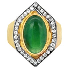 Men's Jade and Diamond Ring