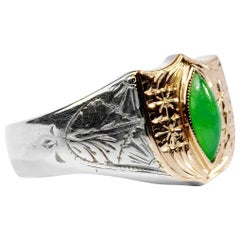 Men's Jade Ring Art Deco Japanese