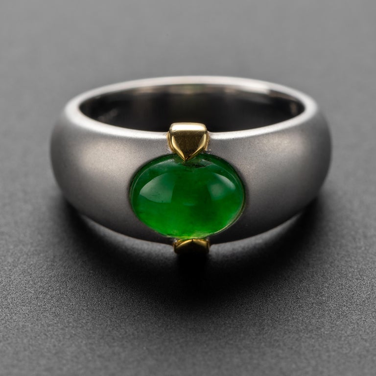 Men's Jade Ring Certified Untreated For Sale at 1stDibs