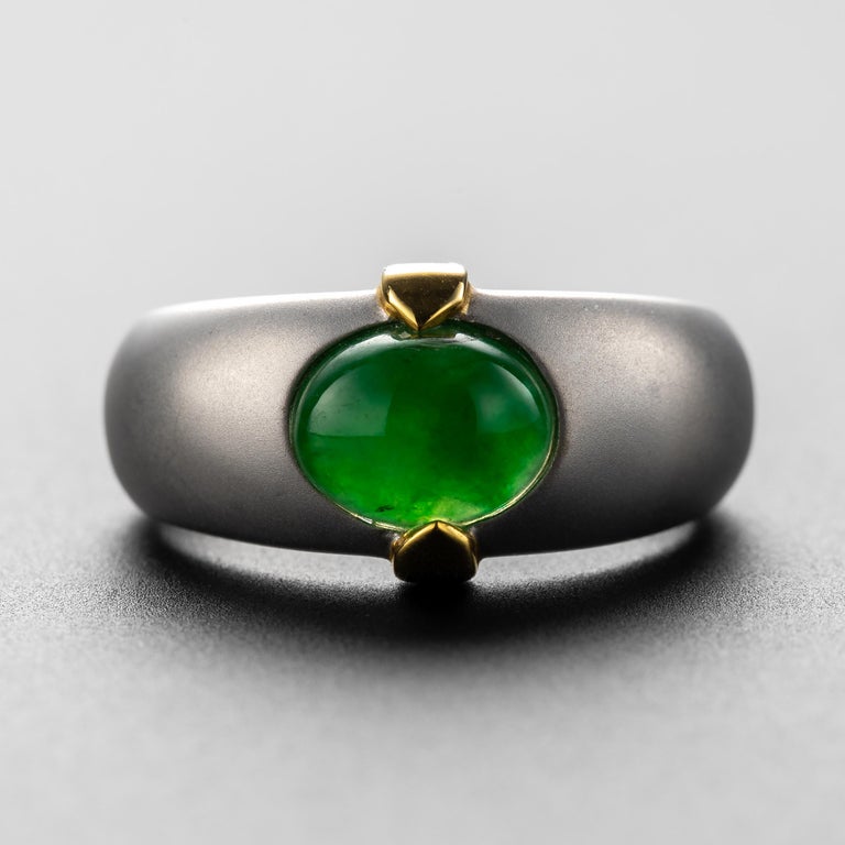 Men's Jade Ring Certified Untreated For Sale at 1stDibs