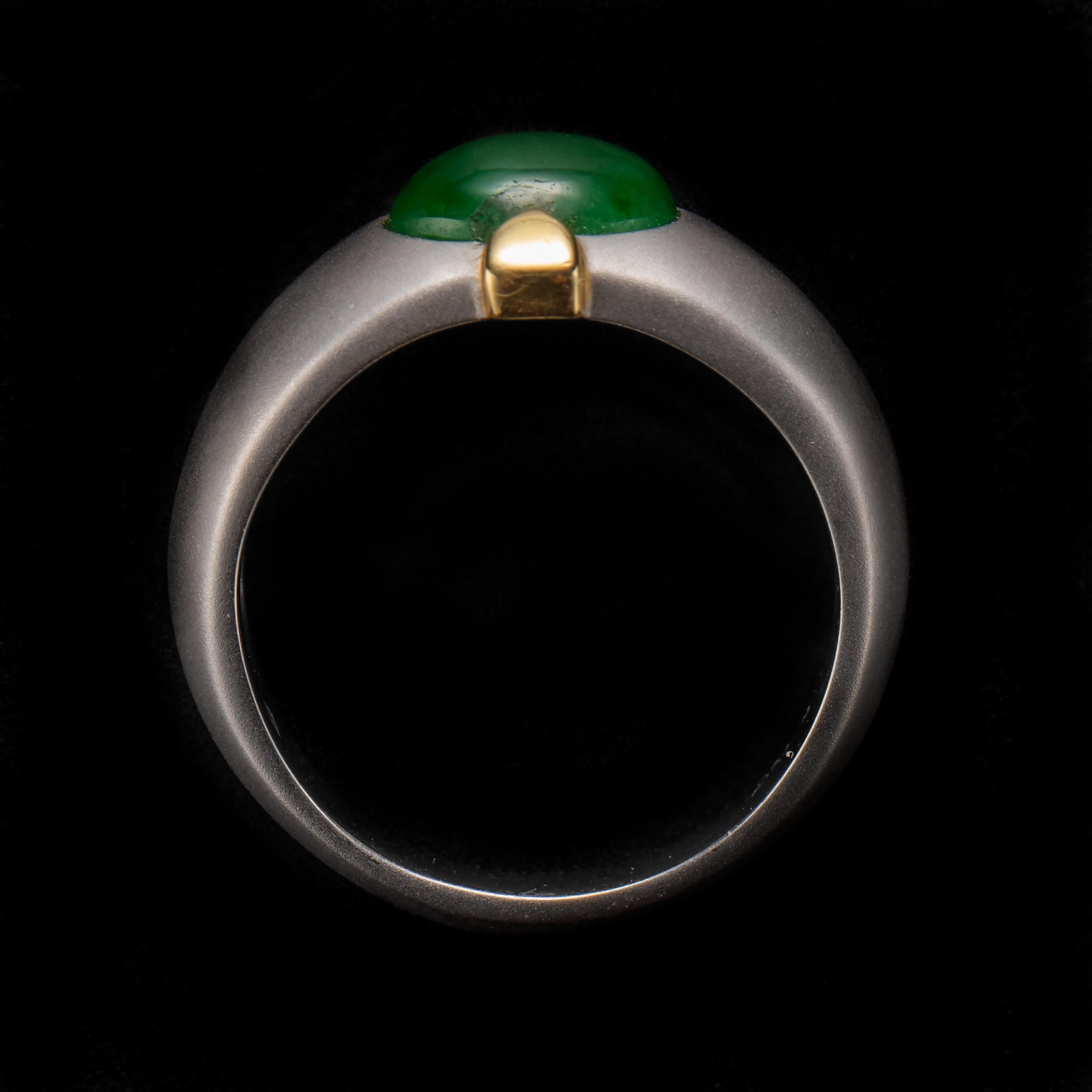 Artisan Men's Jade Ring Certified Untreated