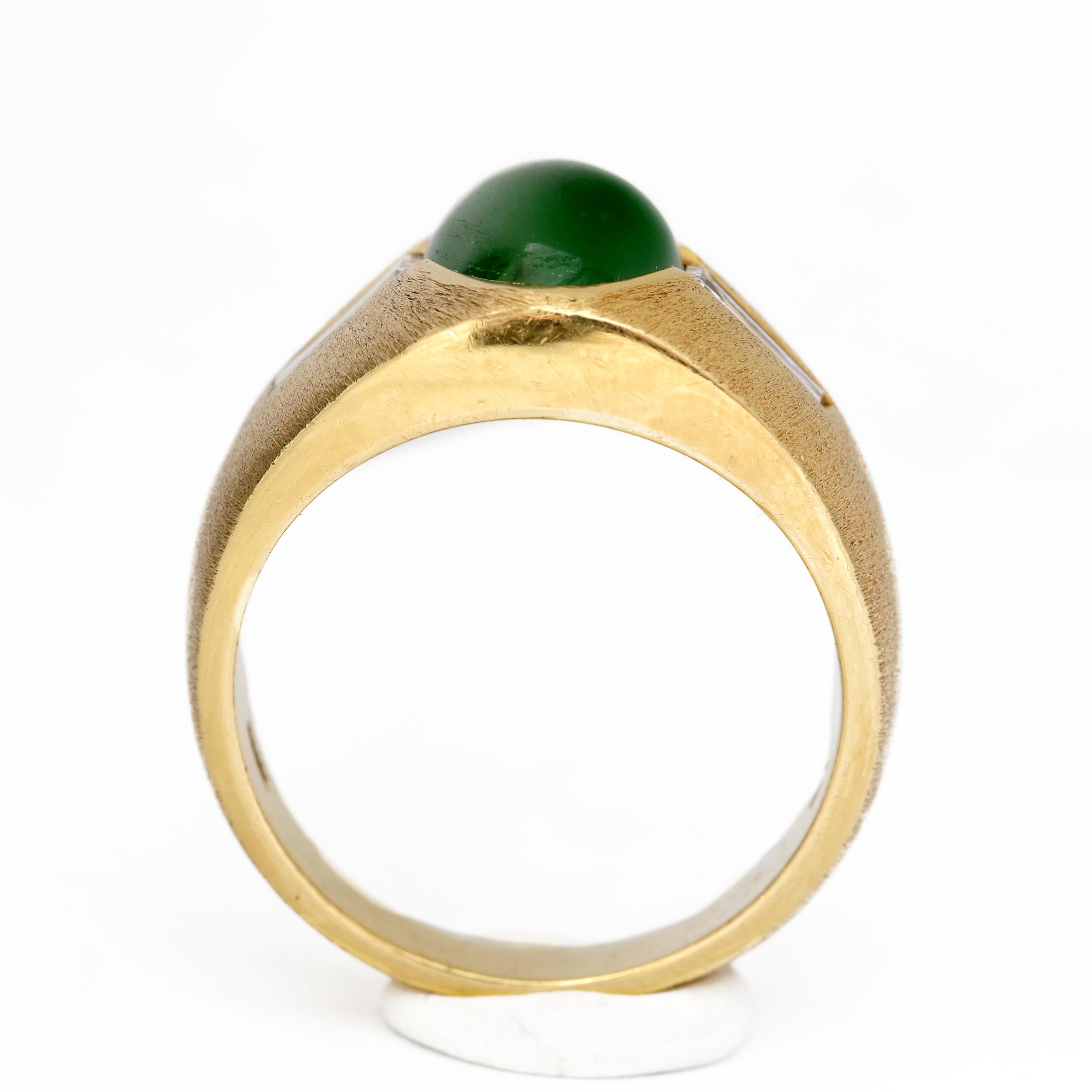 Women's or Men's Certified Omphacite Jade Ring of 