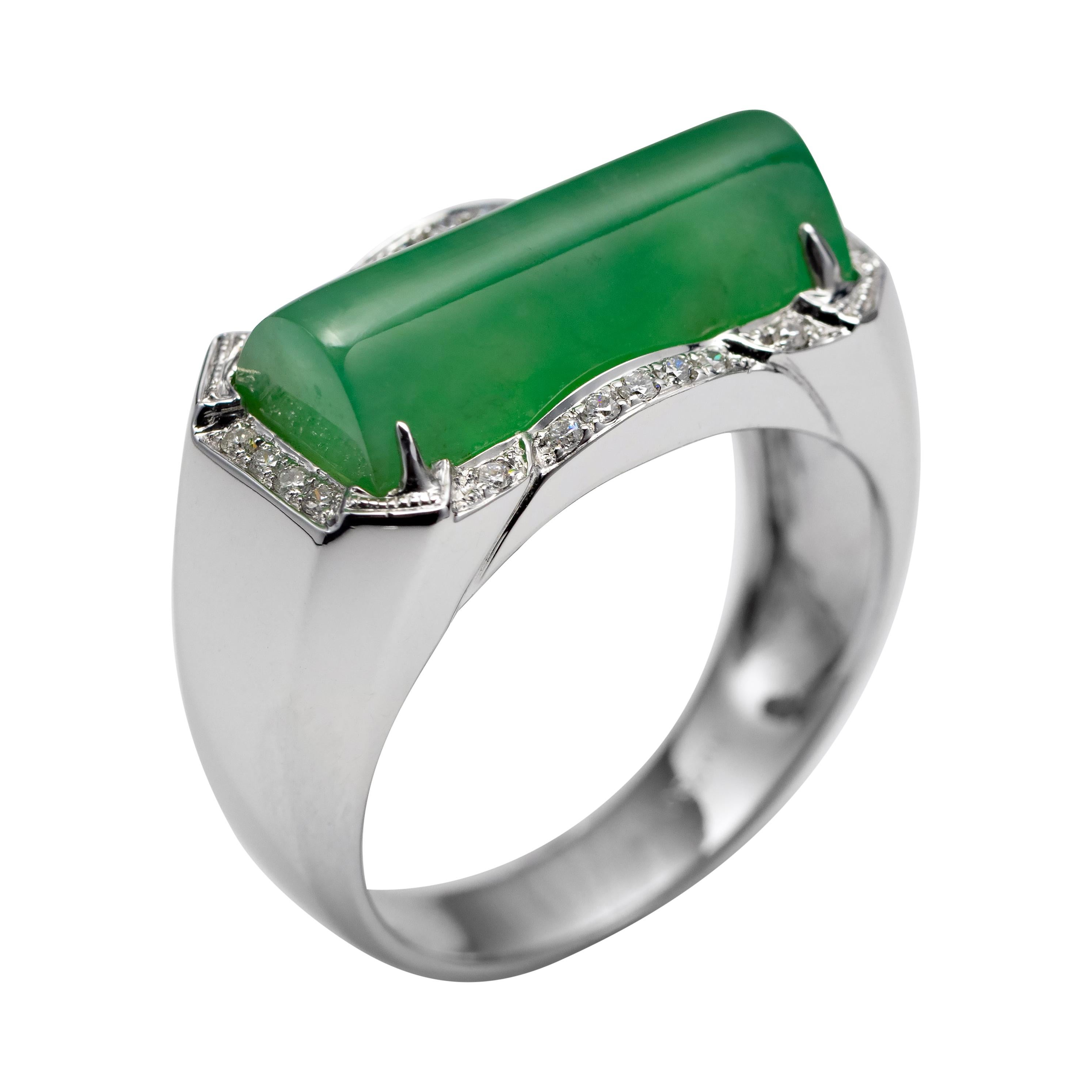 in het midden van niets Vijf Hoeveelheid van Men's Jade Ring with Diamonds Certified Untreated For Sale at 1stDibs | men jade  ring, jade mens ring, jade ring men