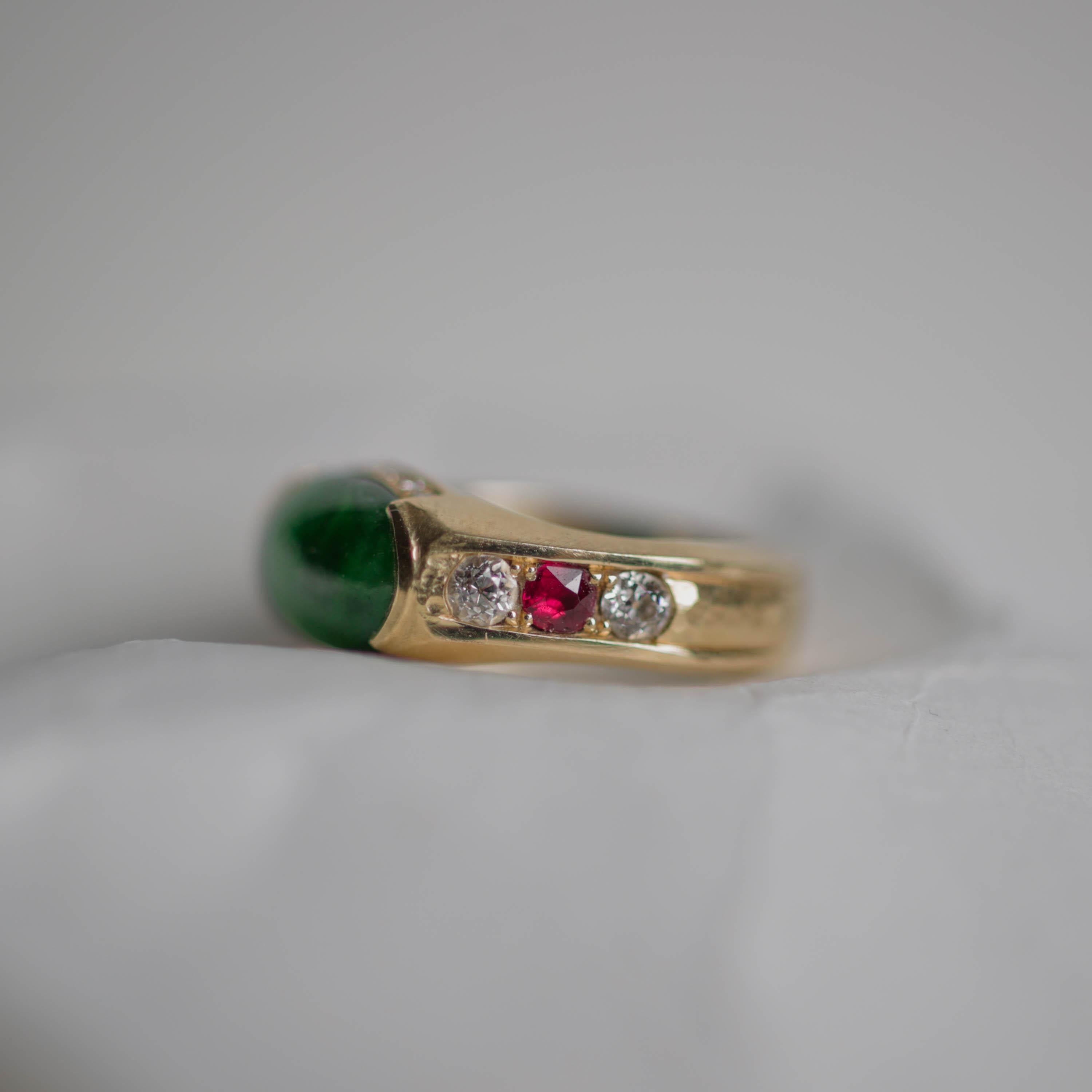 Men's Jade Ring with Rubies, Diamonds, Custom, 18k, Certified Untreated For Sale 6