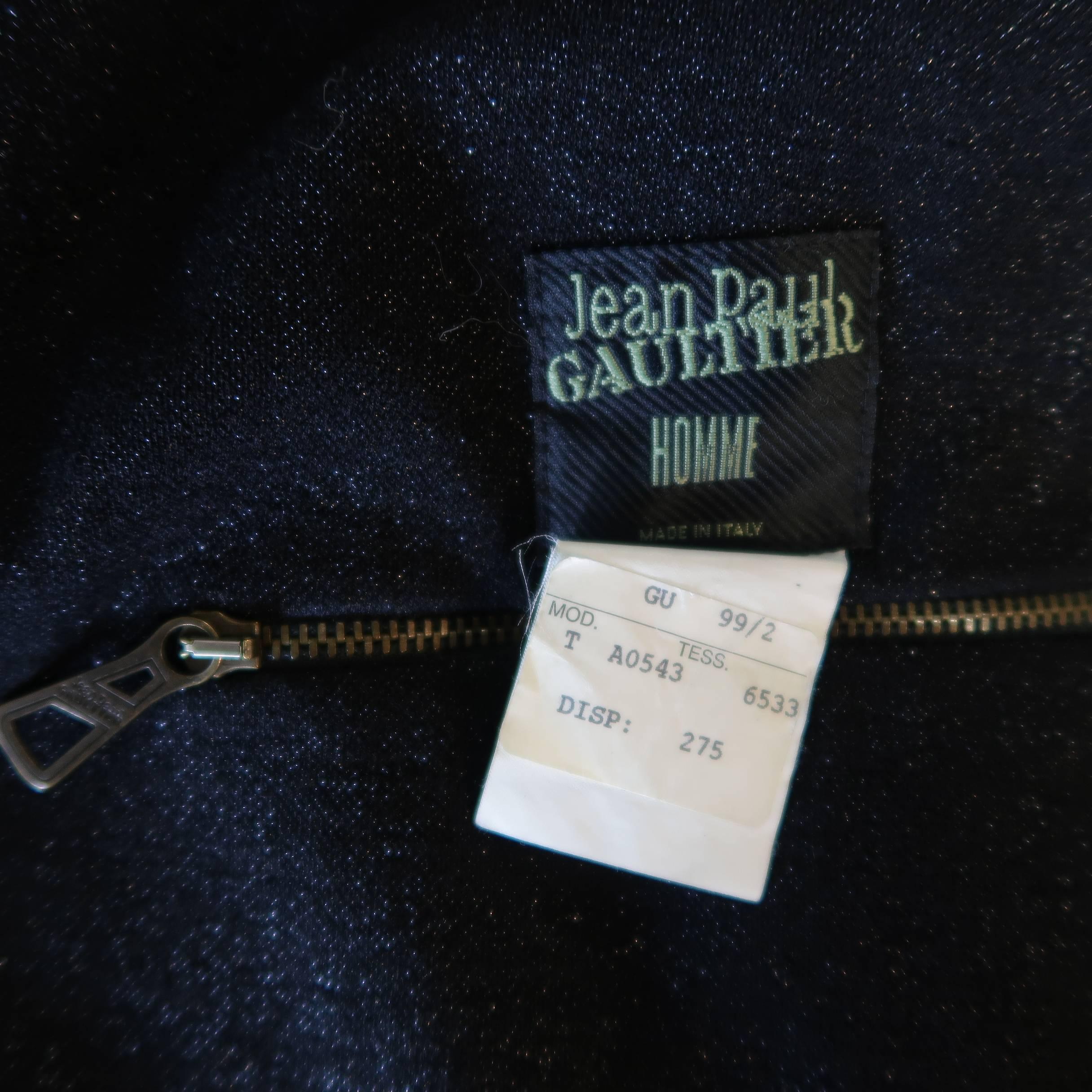 Jean Paul Gaultier Men's Black Metallic Sparkle Rayon Blend 4 Button Sport Coat 4