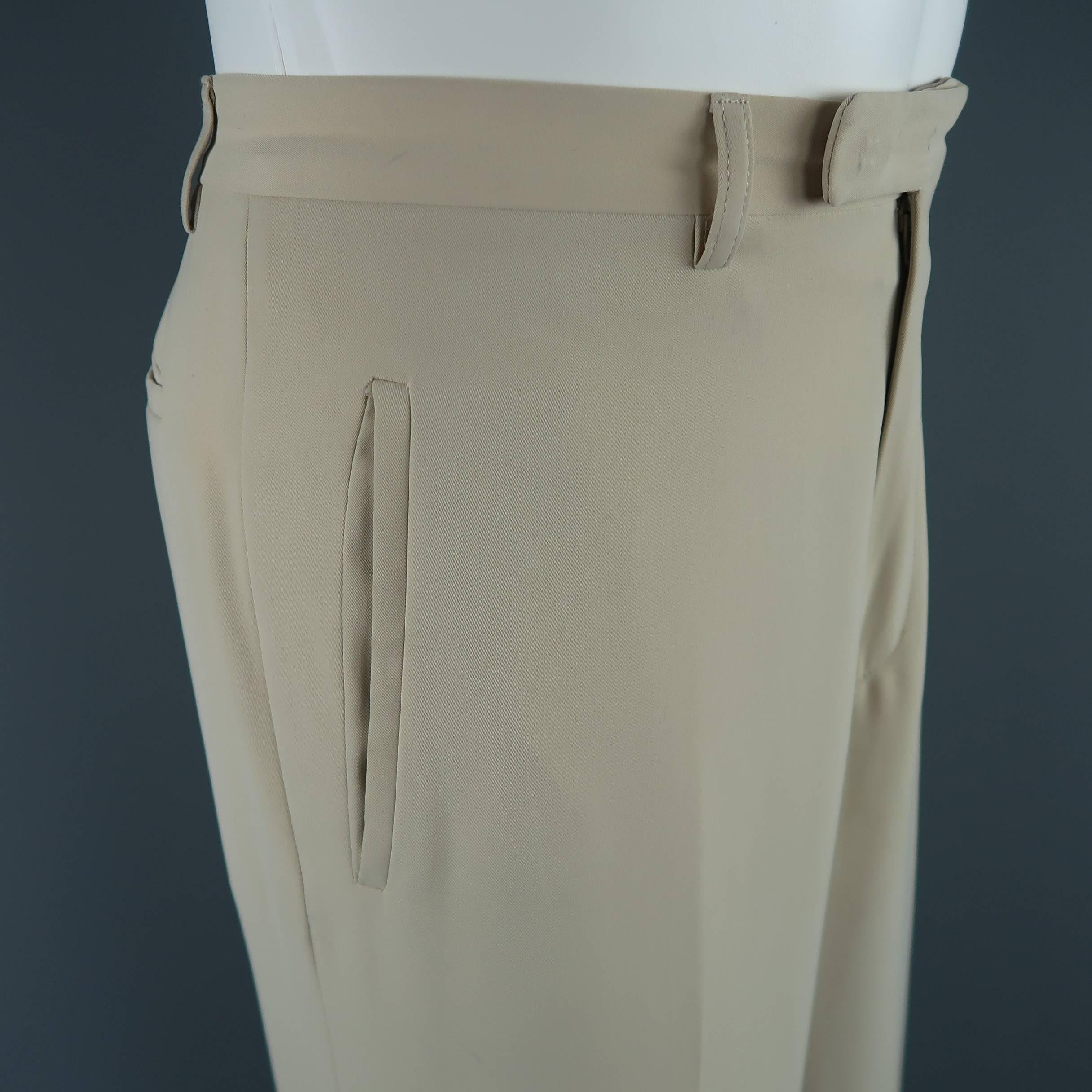 Beige Jean Paul Gaultier Classique Men's Cream Khaki Twill Dress Pants