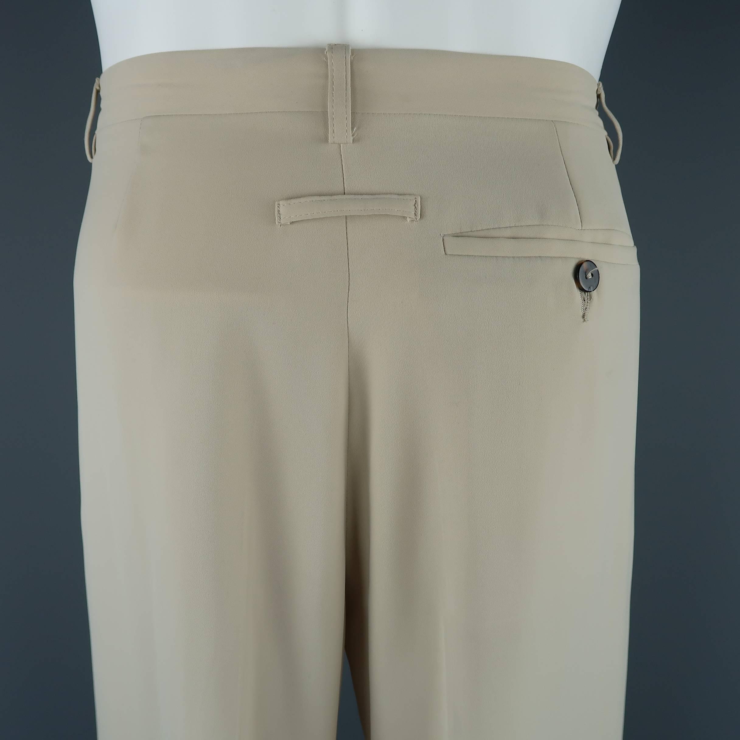 Jean Paul Gaultier Classique Men's Cream Khaki Twill Dress Pants 1