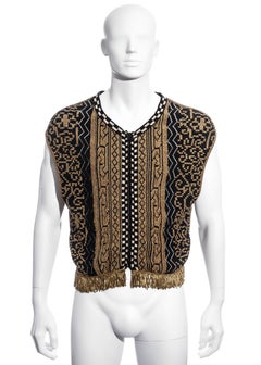 Men's Jean Paul Gaultier gold lurex zip-up vest, fw 1985
