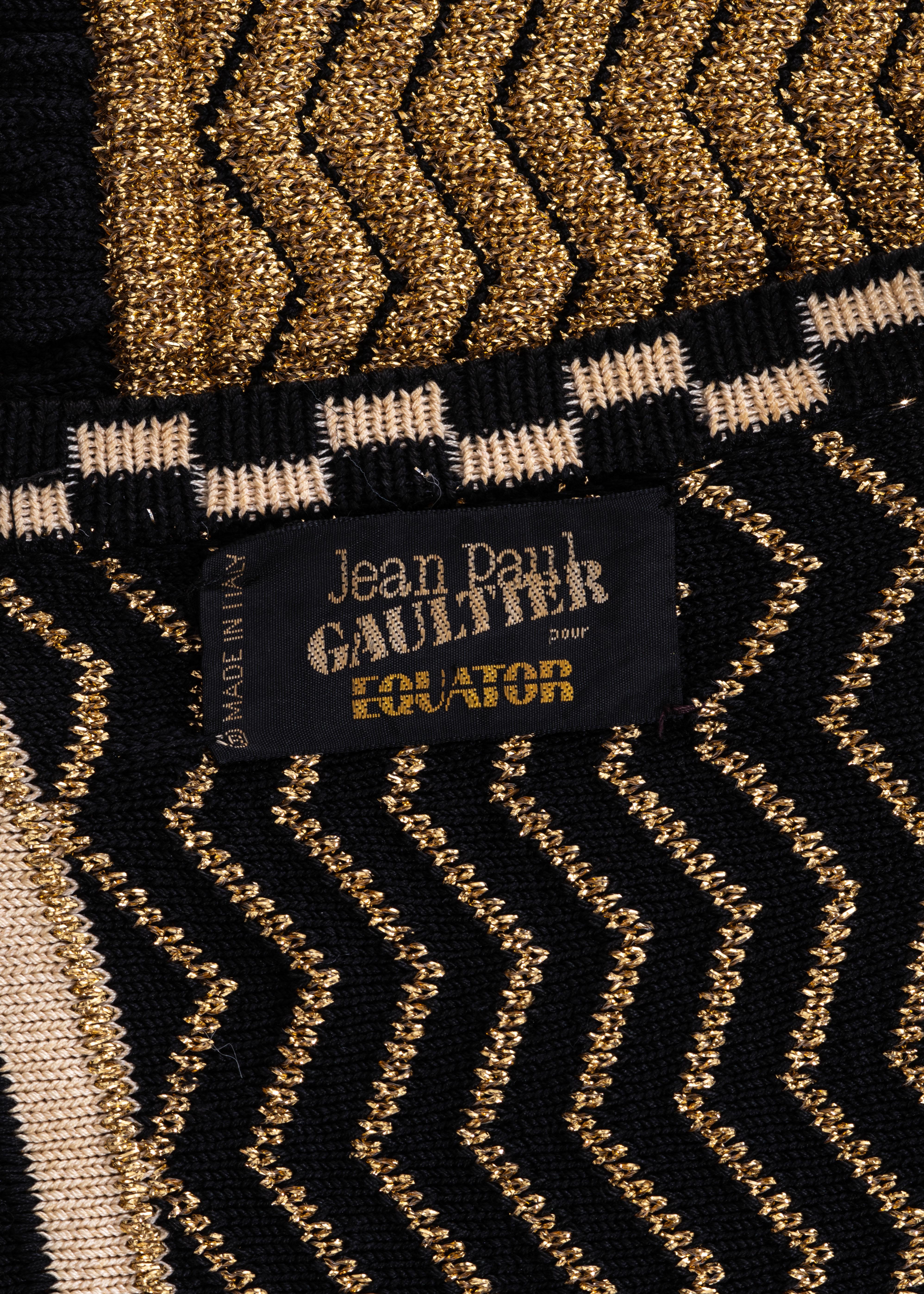Men's Jean Paul Gaultier gold lurex zip-up vest, fw 1985 For Sale 1