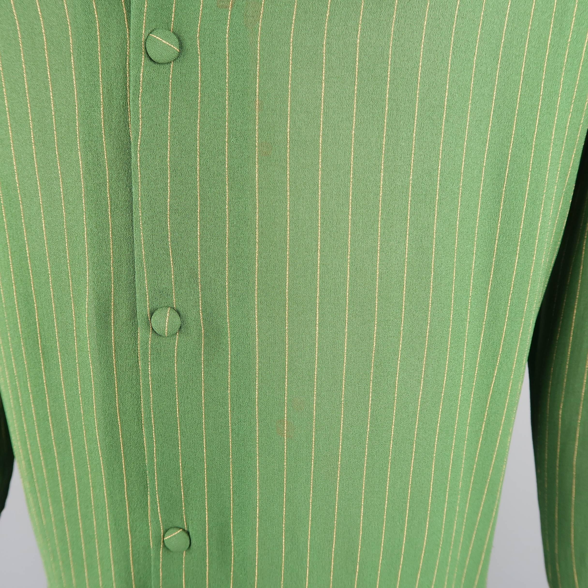 green pinstripe shirt