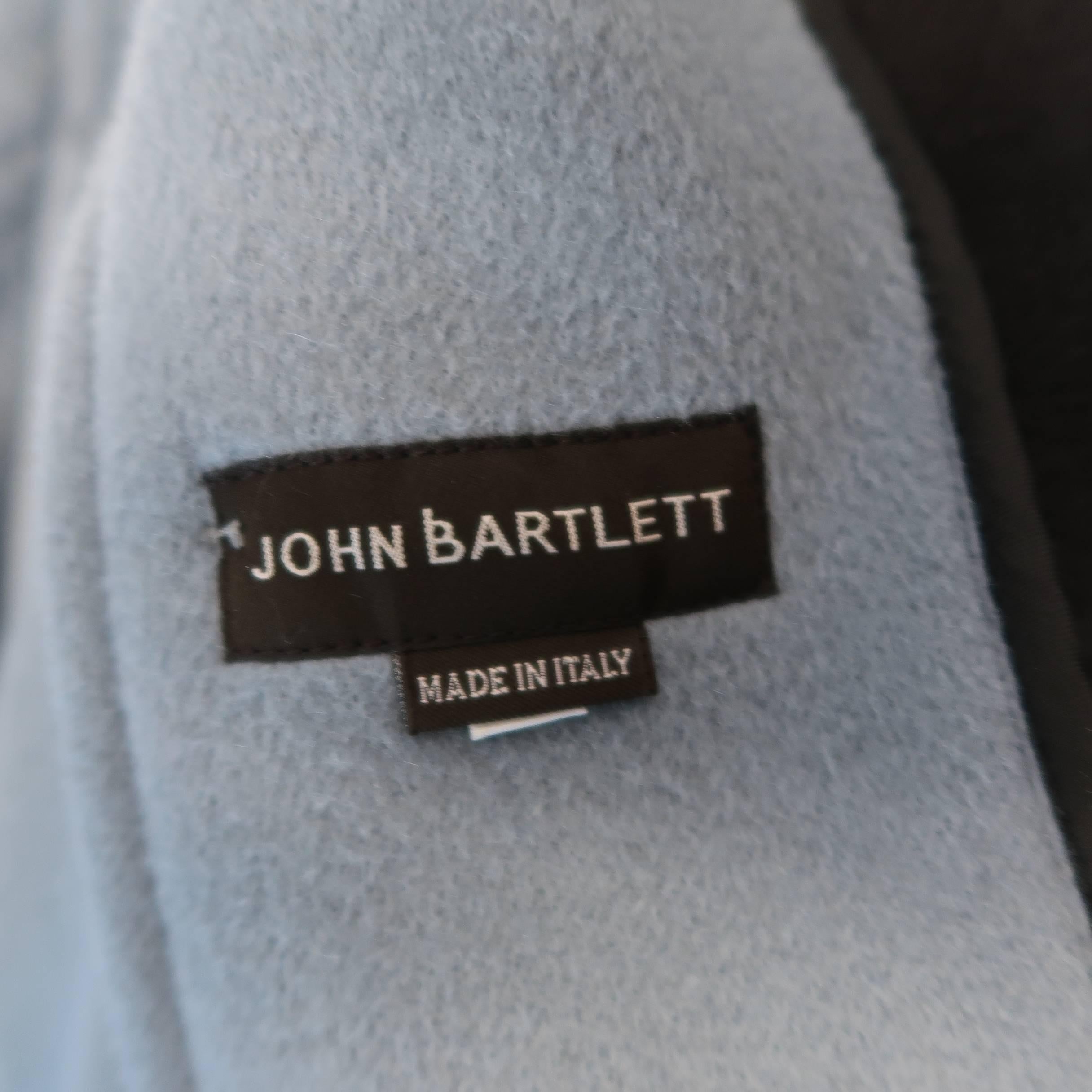 Men's JOHN BARTLETT 38 Light Blue Solid Wool / Angora Felt Notch Lapel Jacket 2