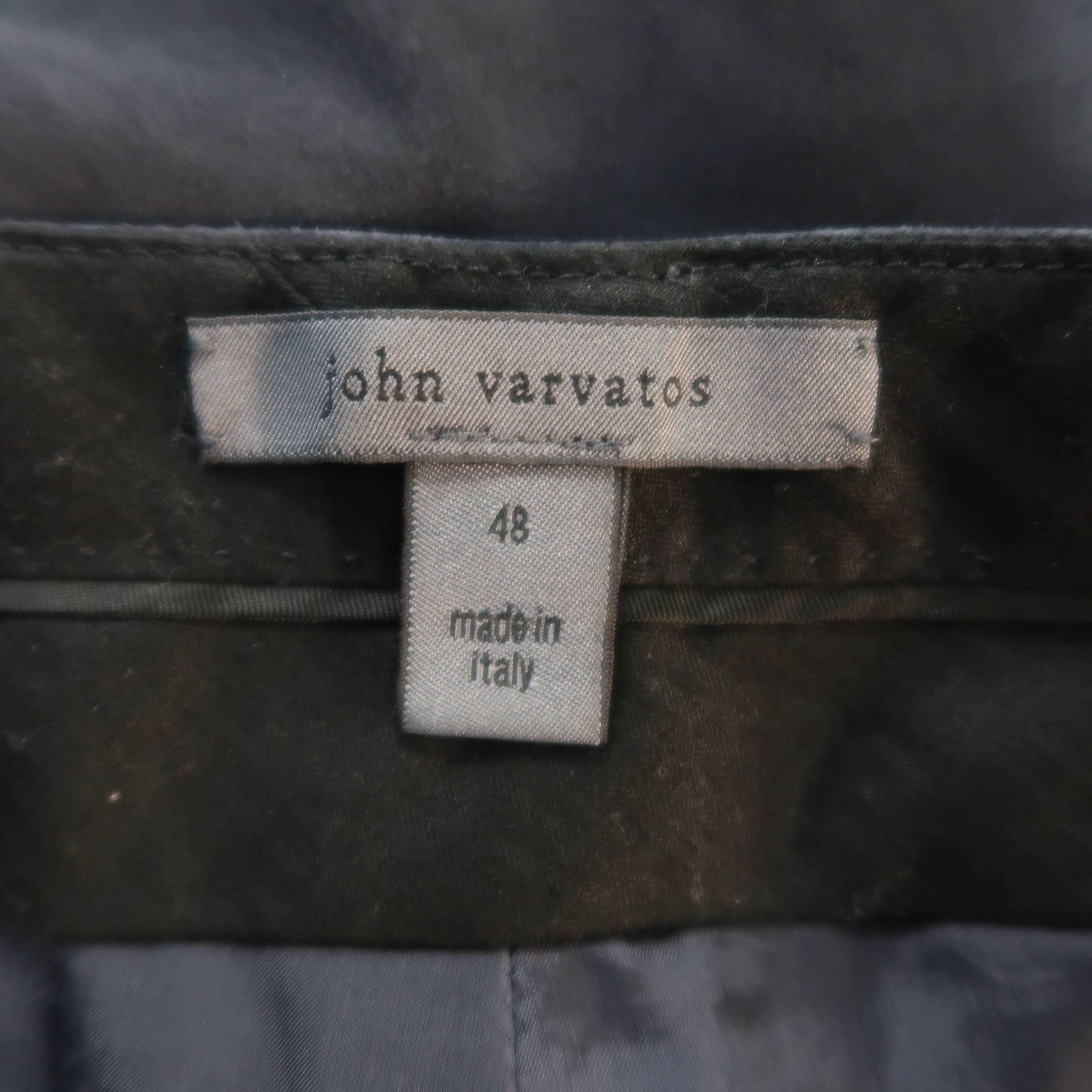 Men's JOHN VARVATOS Size 32 Navy Blue Suede Top Stitch Trim Casual Pants 2
