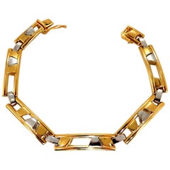 Pulsera cinética de hombre con motivo geométrico 14 quilates