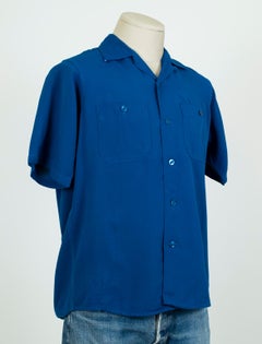Men’s King Louie Ten Strike Royal Blue Bowling Shirt – Medium, 1950s