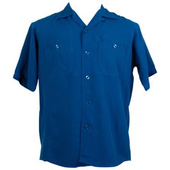 Used Men’s King Louie Ten Strike Royal Blue Bowling Shirt – Medium, 1950s