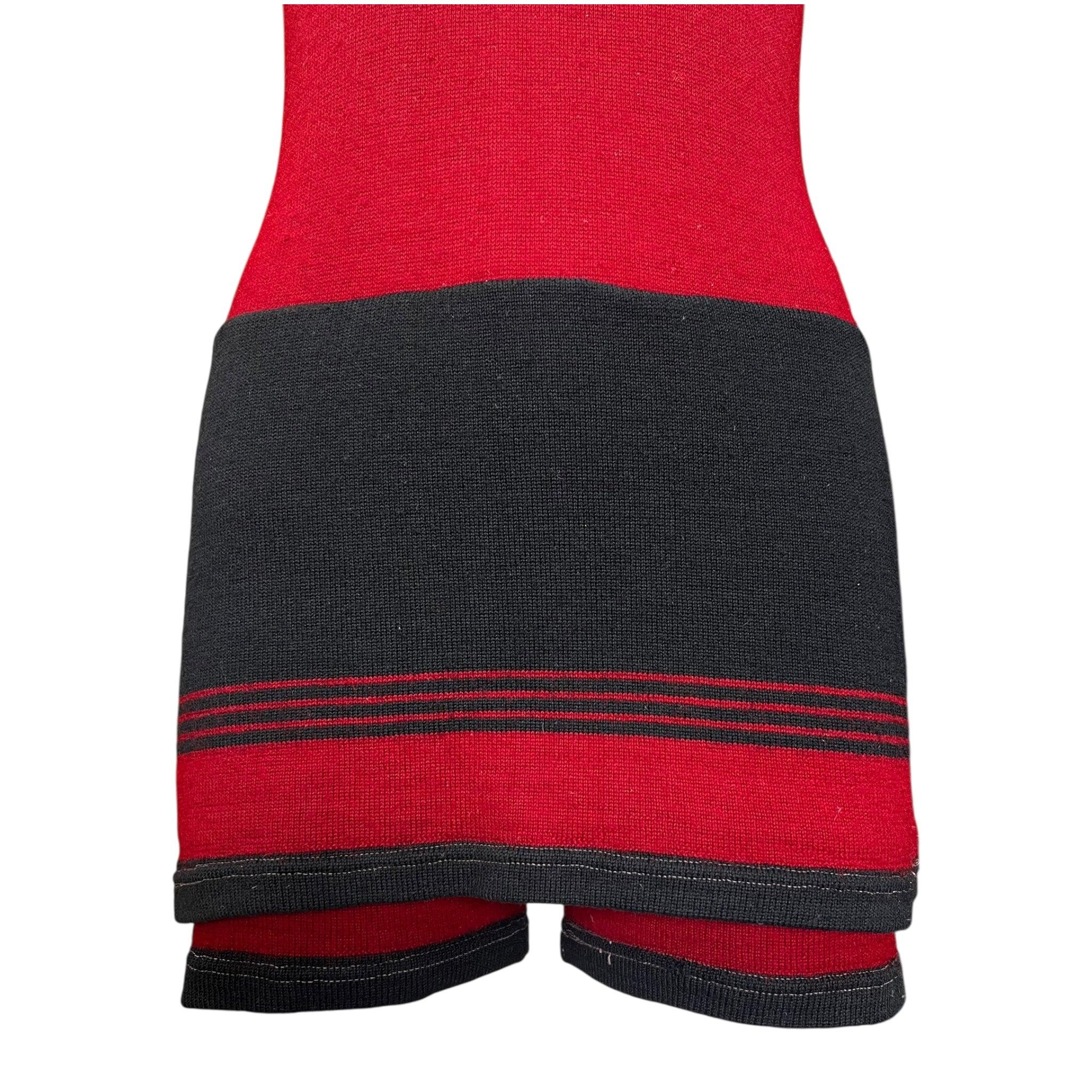 Rot-schwarzer Herrenstrick-Schwimmanzug, 1920er Jahre (Schwarz) im Angebot