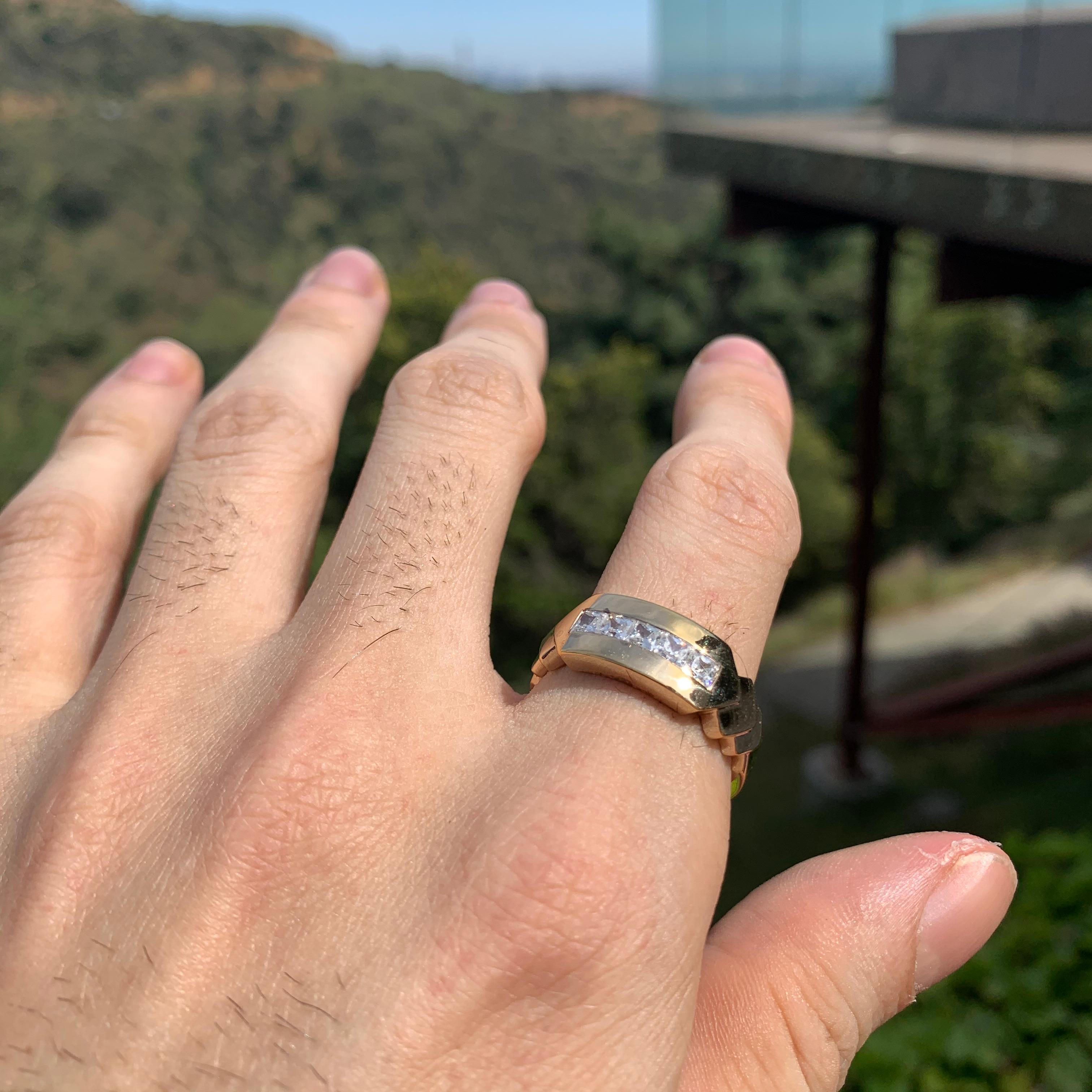 All Of Our Pieces Are 100% Made In Los Angeles, California.

Want This Beautiful Diamond and Gold Ring But Want To Save Money? We Can Make You This Real Gold and CZ ,  Your Cost is only $2300

If Item Is Already Sold It Will Be Customer Made To