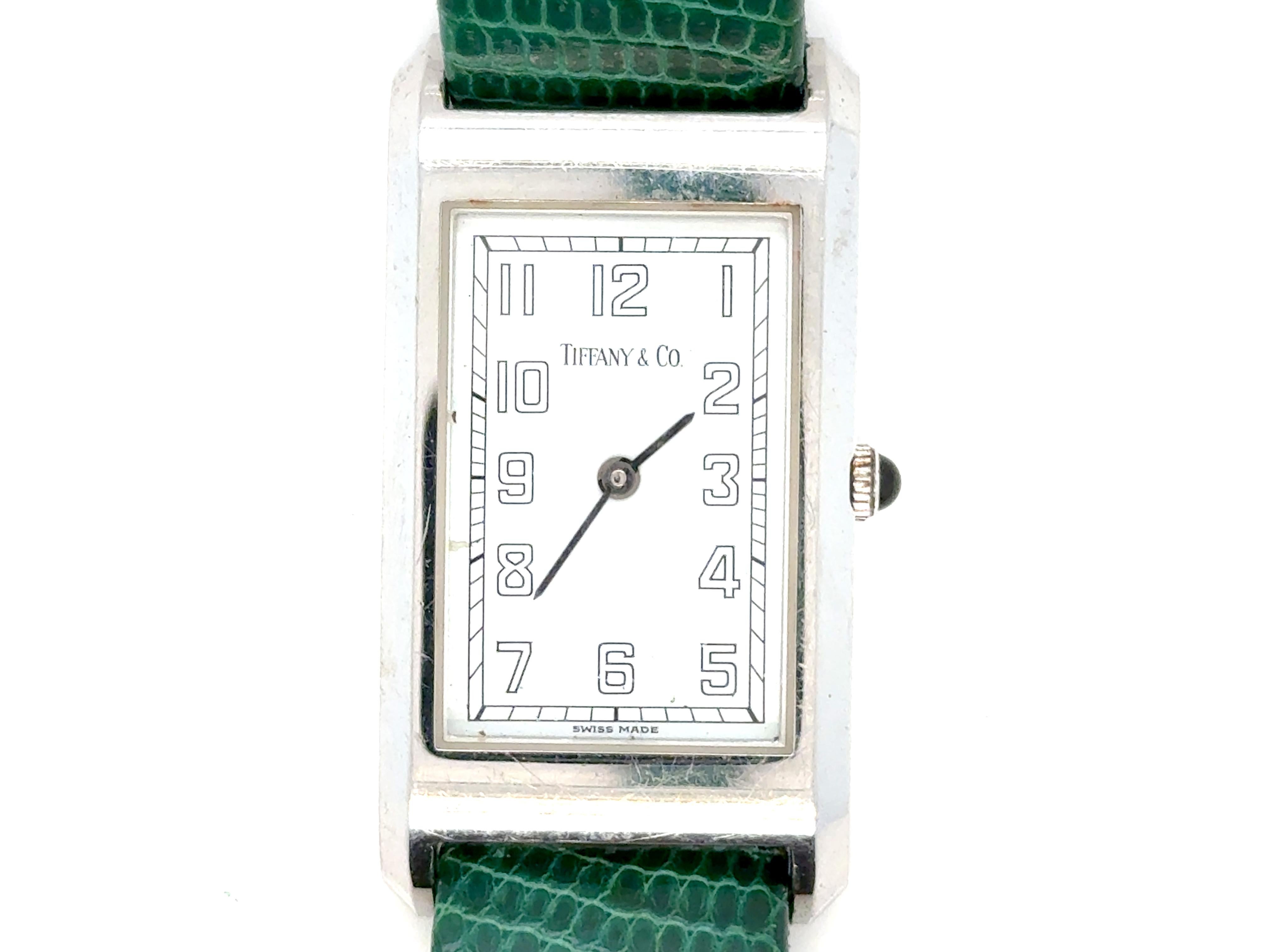 Mens Ladies Tiffany & Co. Wrist Watch Quartz Green Leather Band Keeps Perfect Time



Keeps Perfect Time

Set to Current Time With a New Battery

Will be All Set for the Next 2-3 Years

Genuine Tiffany & Co. Watch

Quartz Movement

Model Number