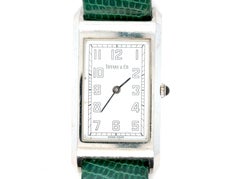 Mens Ladies Tiffany & Co. Wrist Watch Quartz Green Leather Band