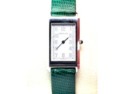 Mens Ladies Tiffany & Co. Wrist Watch Quartz Green Leather Band
