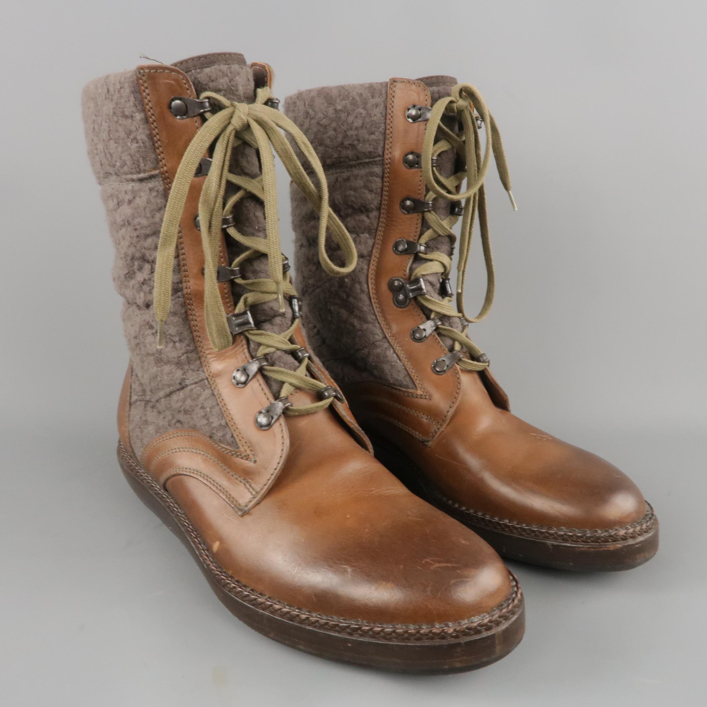 mens brown leather combat boots