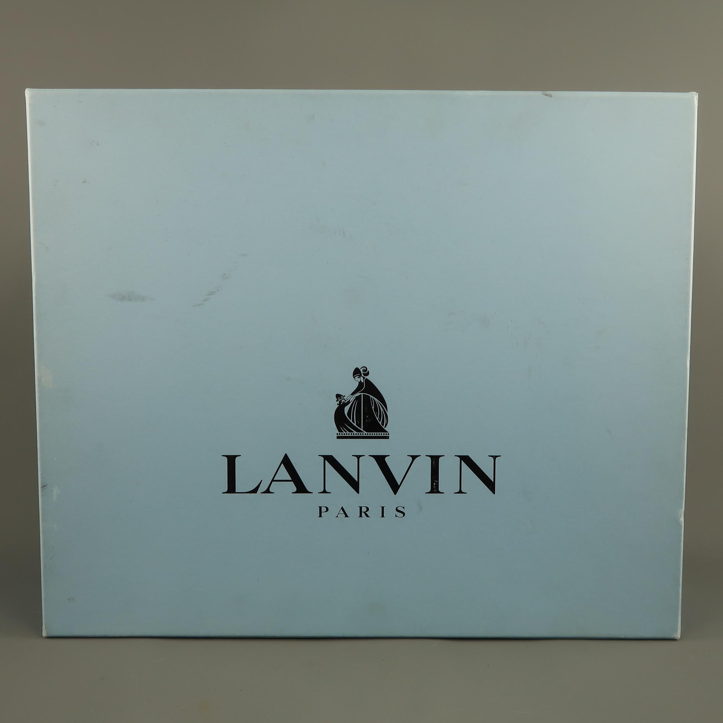 Men's LANVIN Size 9 Navy & Black Canvas & Leather Calf High Boots 4