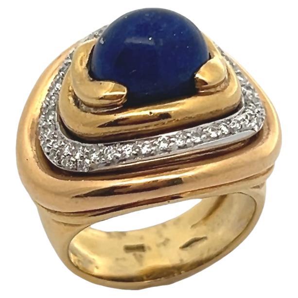 Men's Lapis Lazuli and Diamond Ring