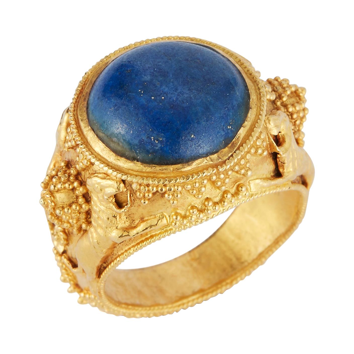 Men's Lapis Lazuli Gold Ring