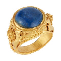 Lapislazuli-Goldring für Männer