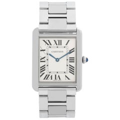 Grande montre Cartier Tank Solo pour hommes en acier inoxydable W5200014