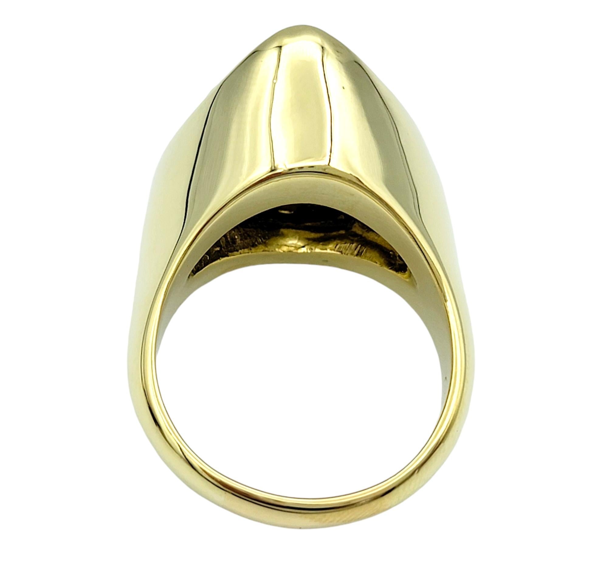 Men's Mens Large Carved Lion Head Ring with Diamonds & Gemstones 18 Karat Yellow Gold