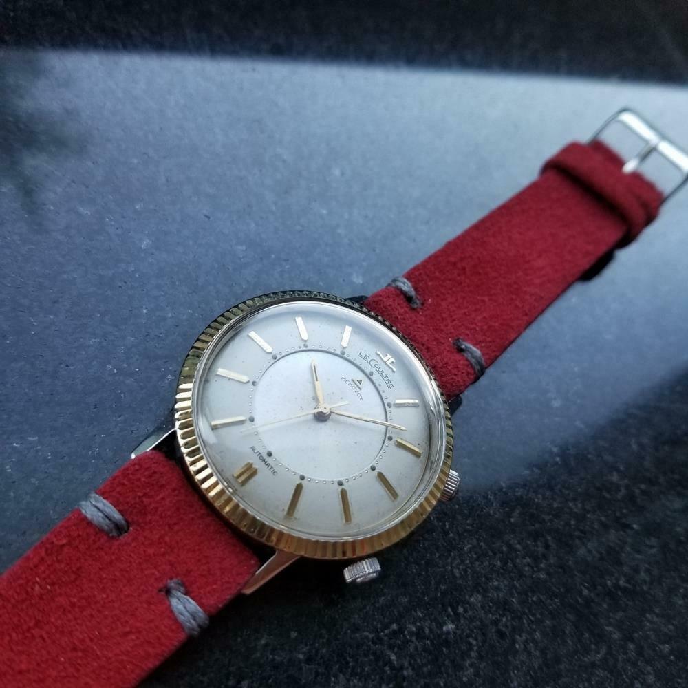Men's LeCoultre 14k Gold-Capped Memovox Alarm Cal.815 Automatic c.1950s LV532RED In Excellent Condition In Beverly Hills, CA