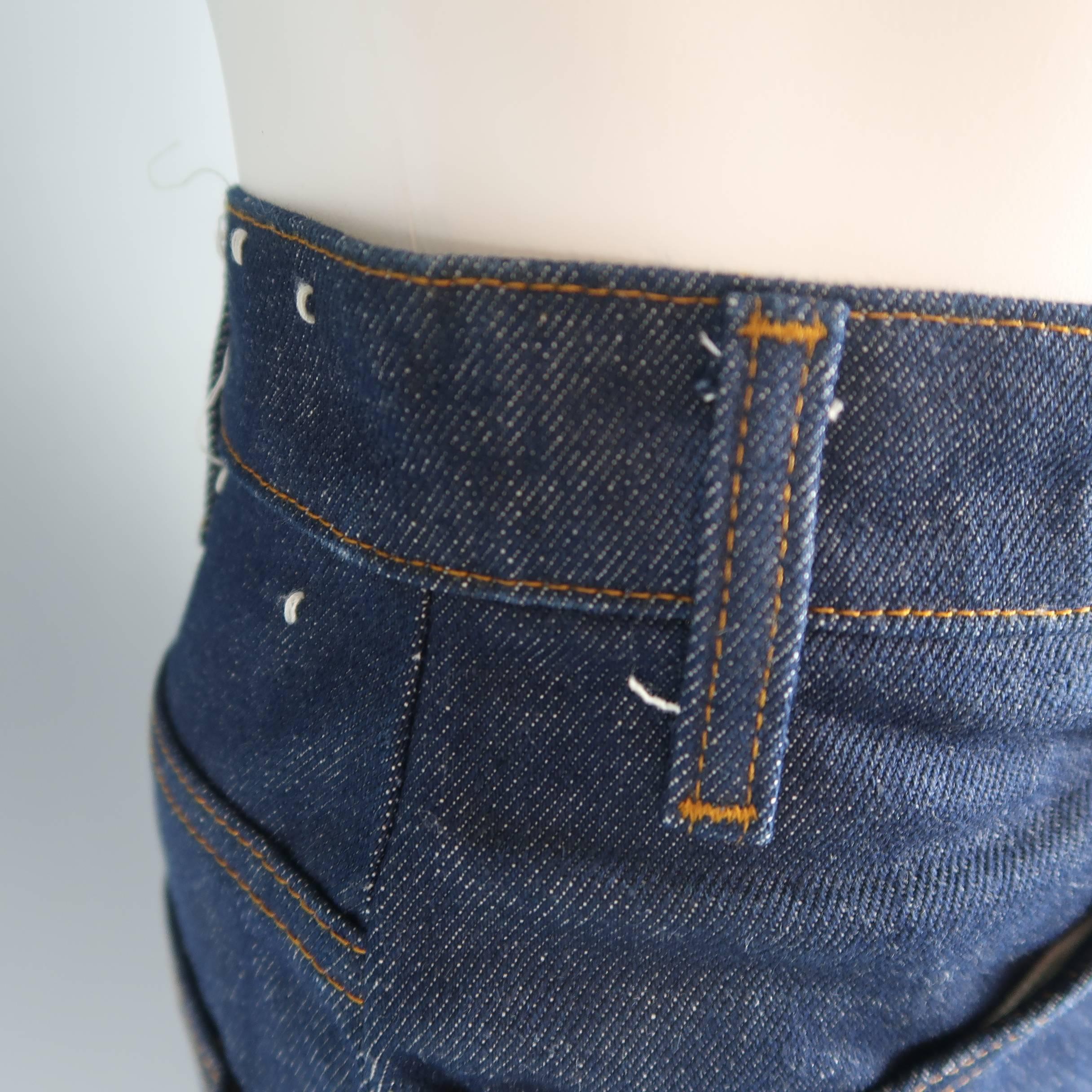 Black Men's LEVI'S VINTAGE Size 30 Indigo Contrast Stitch Denim Flaired Jeans