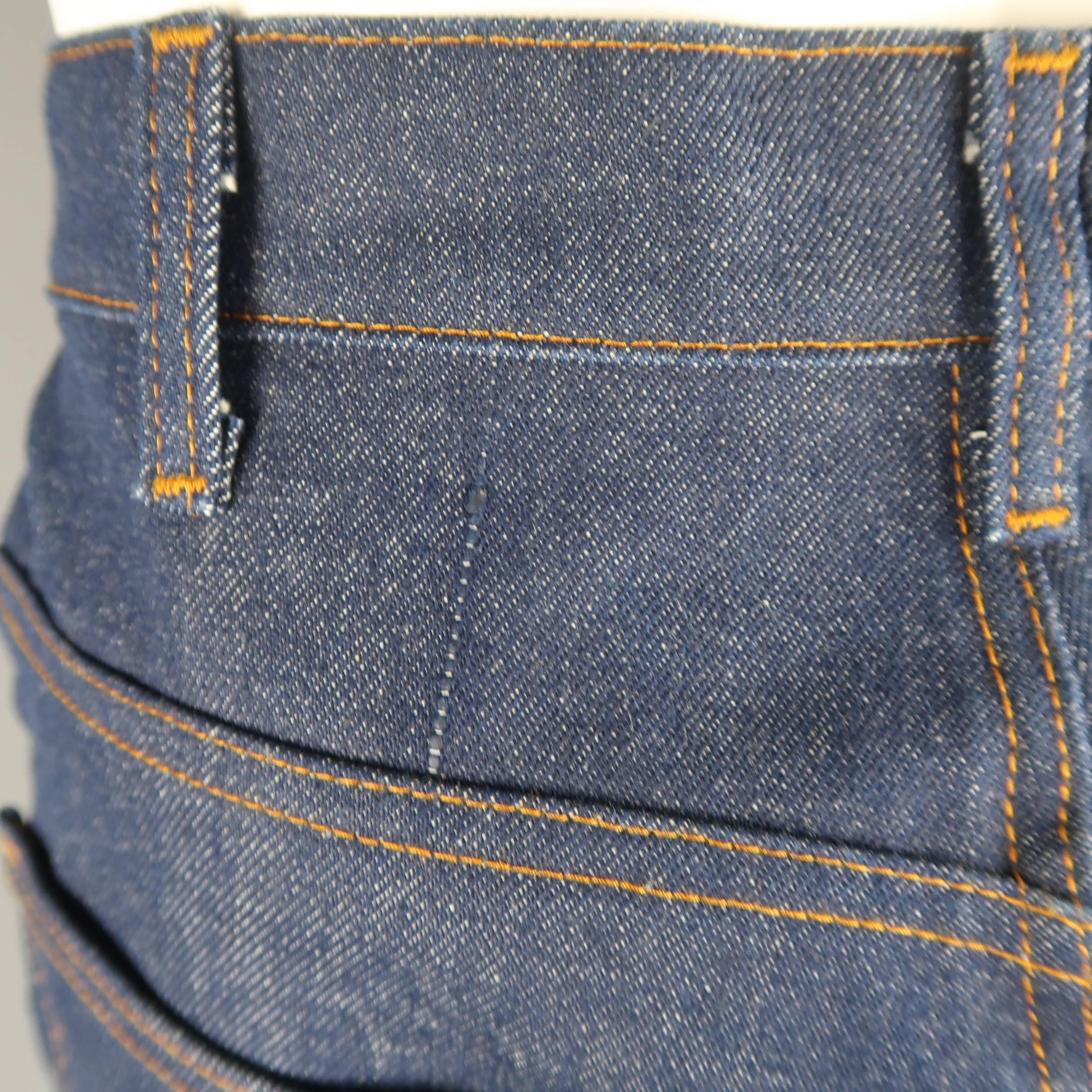 Men's LEVI'S VINTAGE Size 30 Indigo Contrast Stitch Denim Flaired Jeans 1