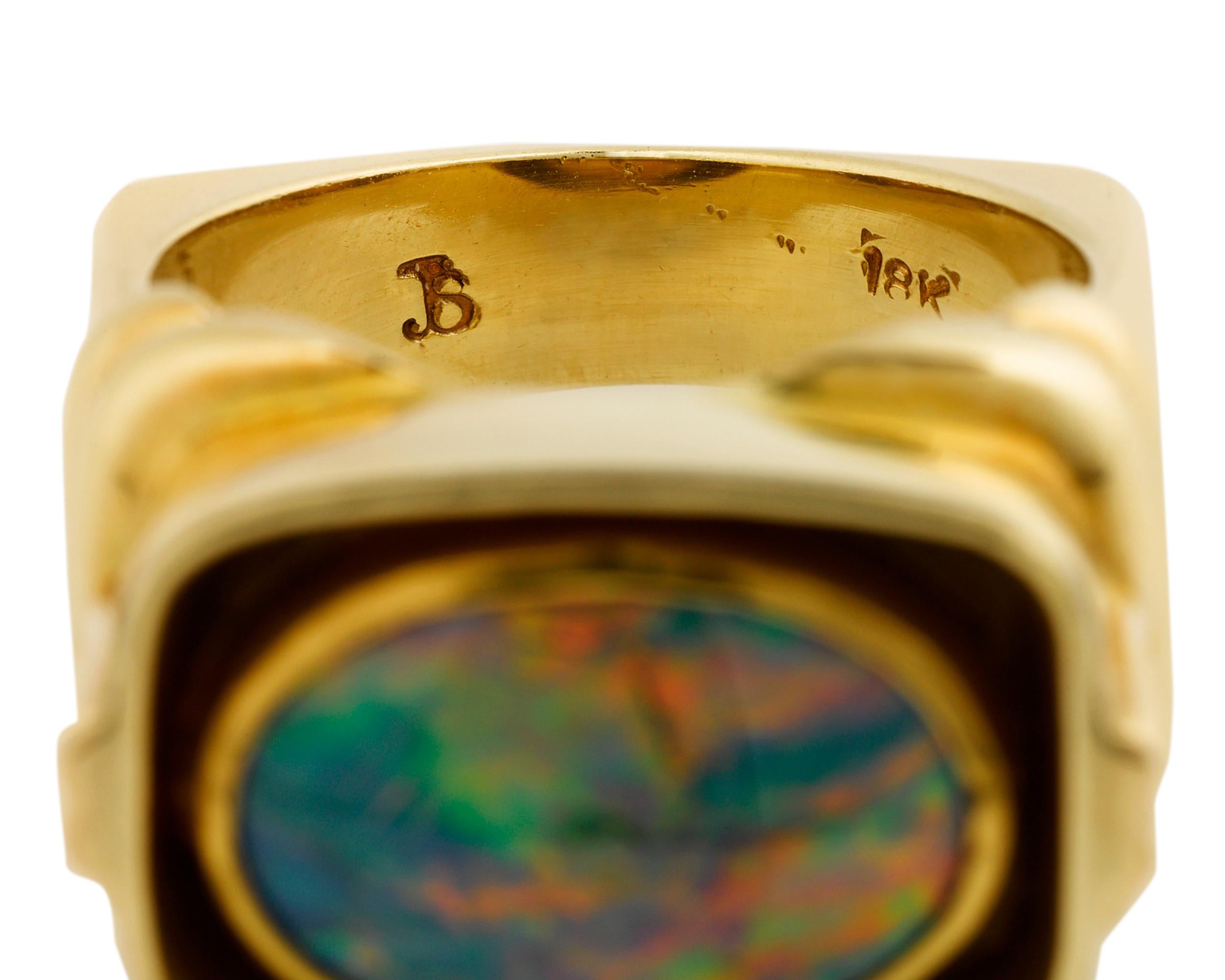 vintage mens opal ring