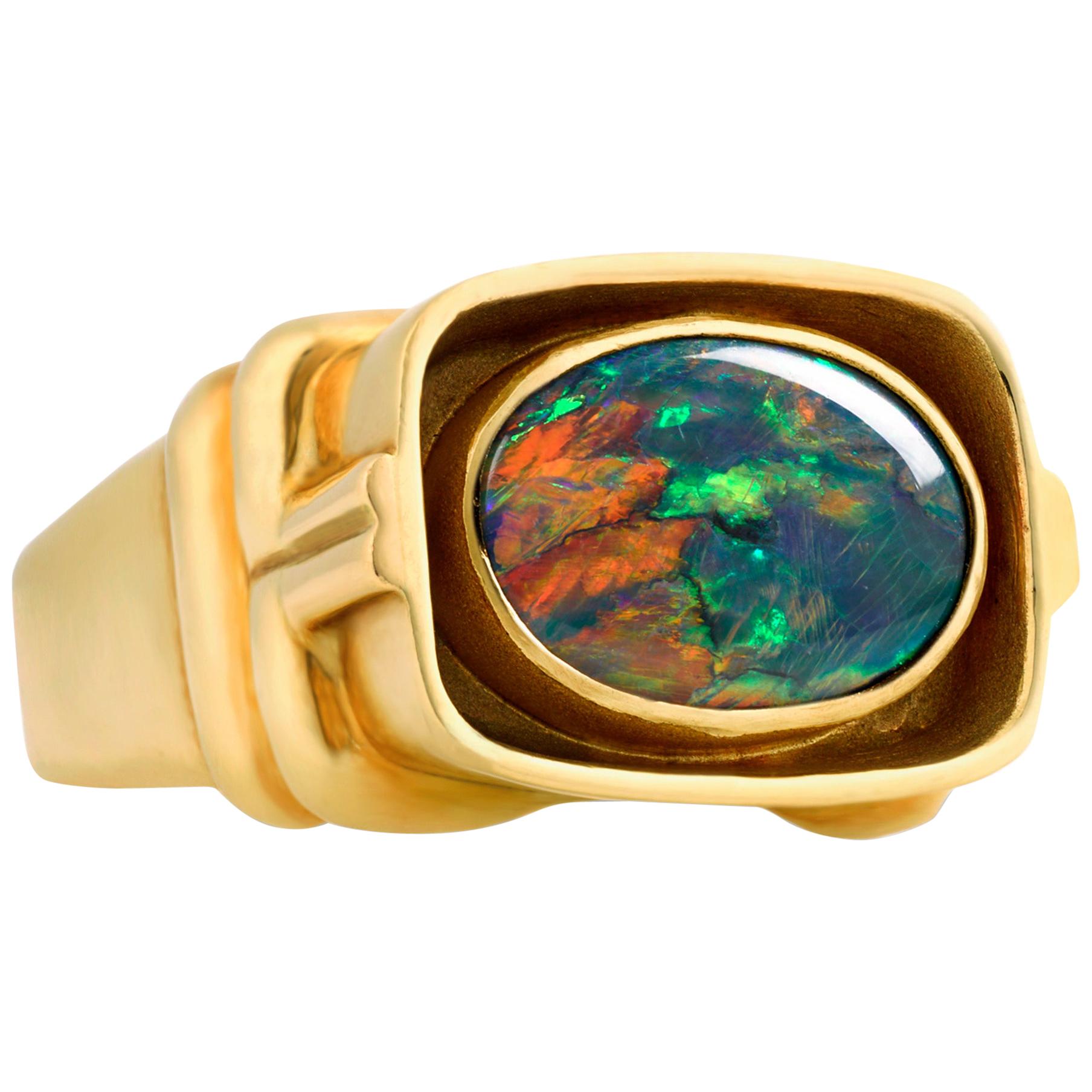 Men's Lightning Ridge Opal Ring