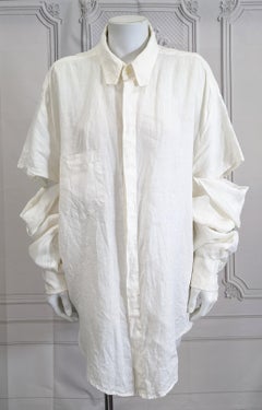 Men's Linen Double Sleeve Club Shirt, 1980's Susanne Bartsch
