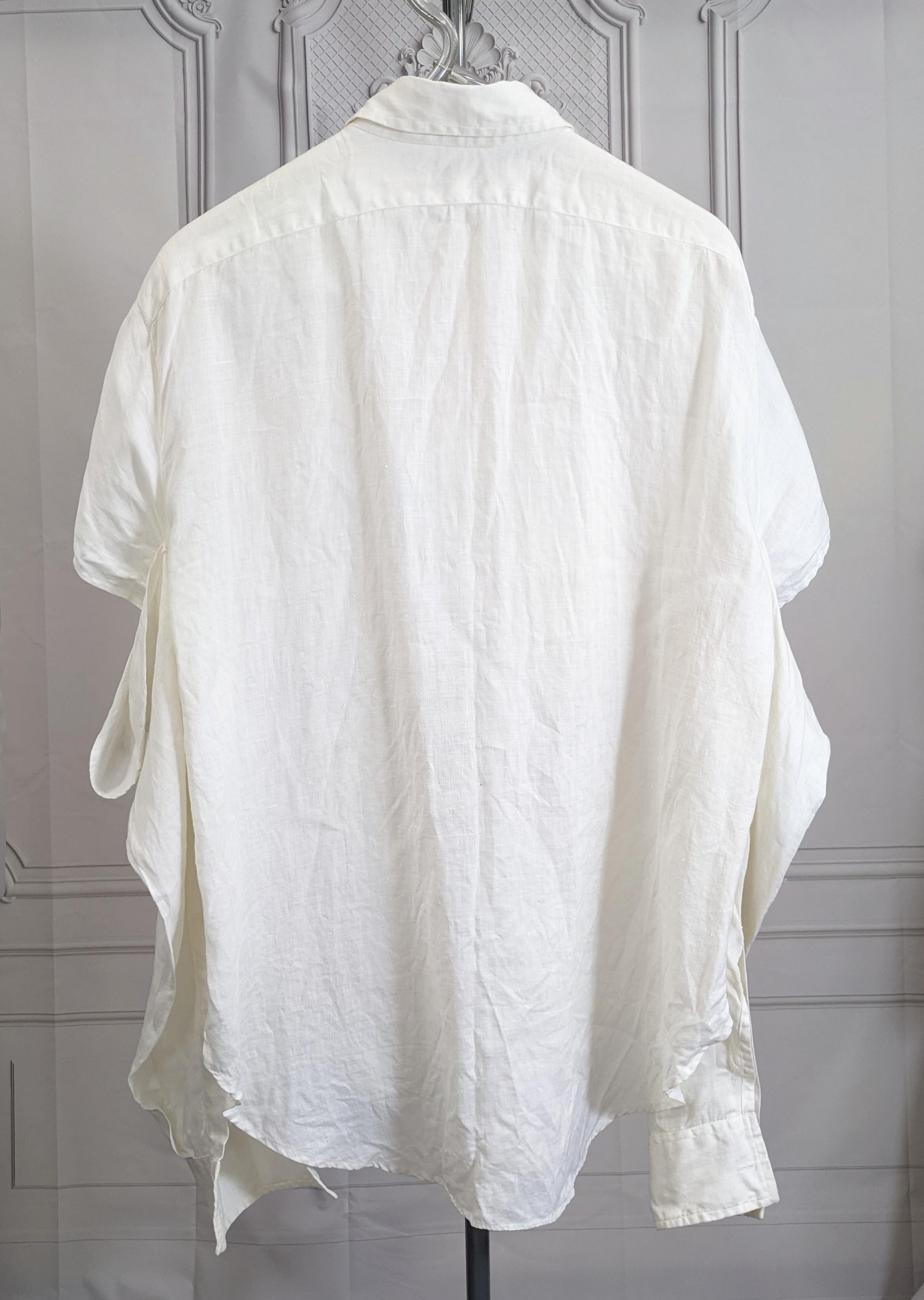 Men's Linen Double Sleeve Club Shirt, 1980's Susanne Bartsch For Sale 2