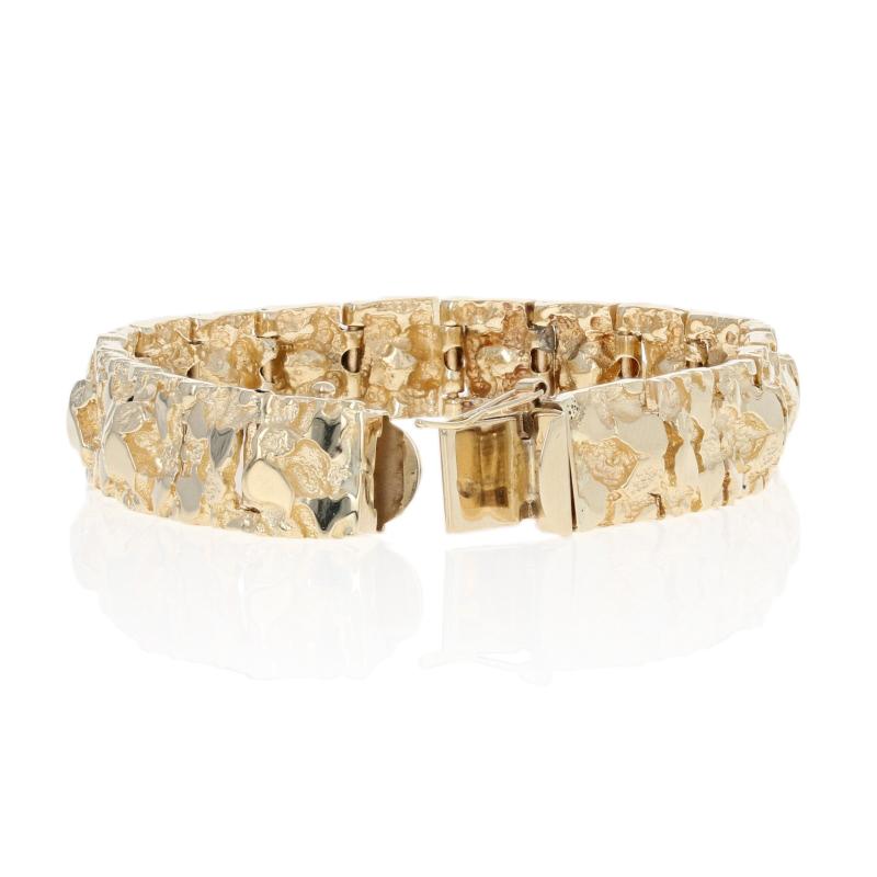 14k gold nugget bracelet mens
