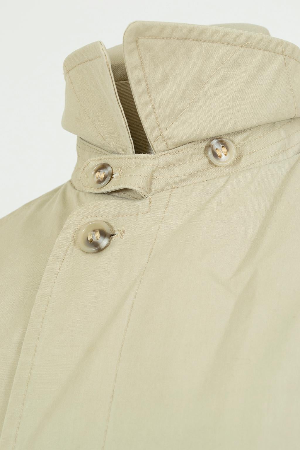 Men’s London Fog Khaki Trench Raincoat with Removable Alpaca Lining–40/42, 1950s 4