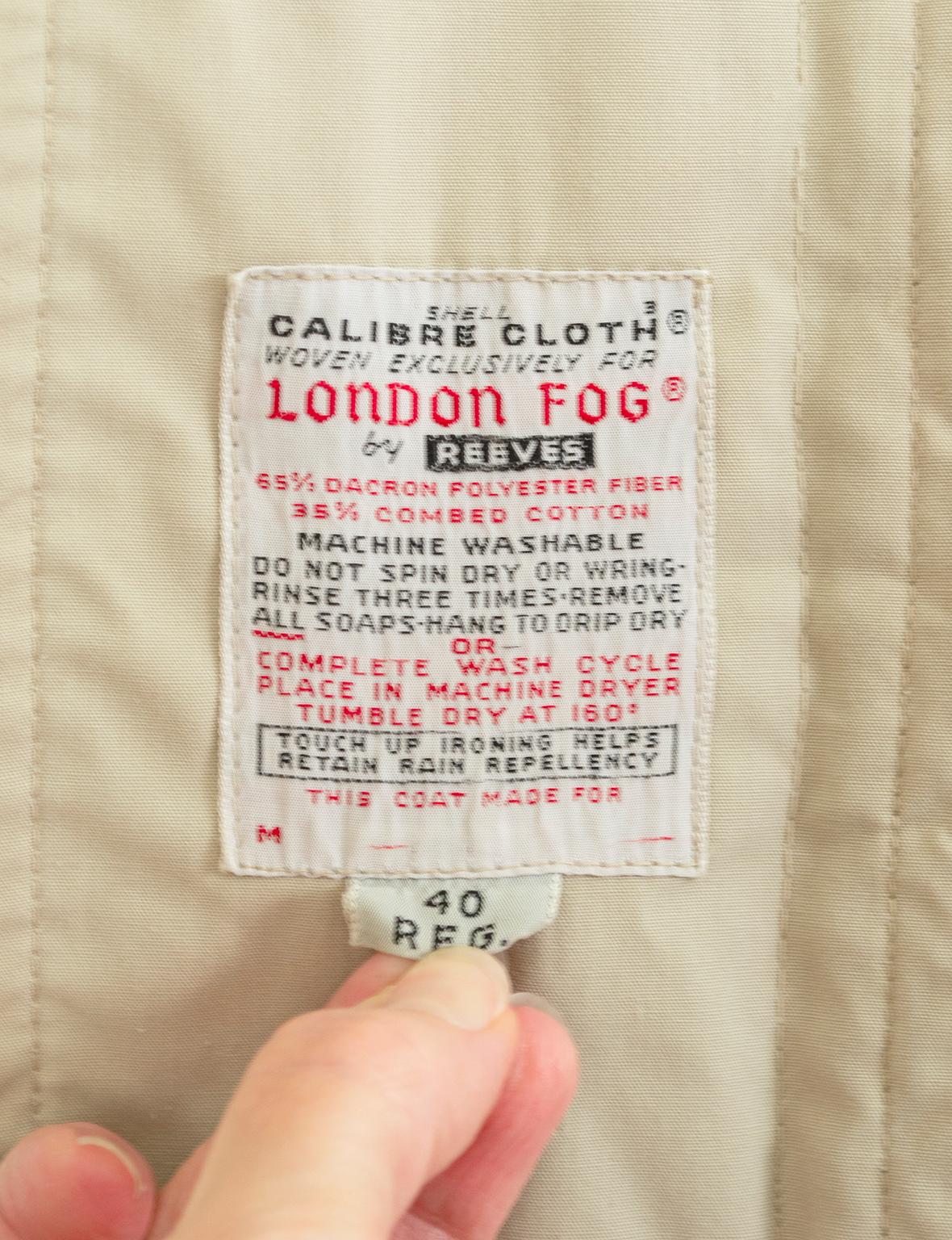 Men’s London Fog Khaki Trench Raincoat with Removable Alpaca Lining–40/42, 1950s 7