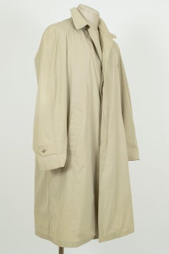 Men’s London Fog Khaki Trench Raincoat with Removable Alpaca Lining–40/42, 1950s